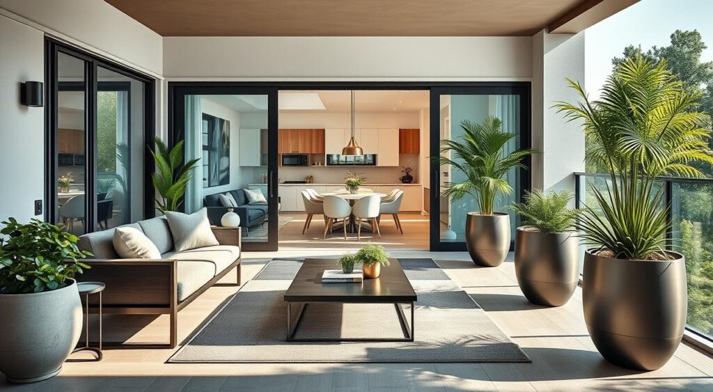 Aconchego Natural: Sala Integrada com Piso de Madeira e Toque Rústico - ideia