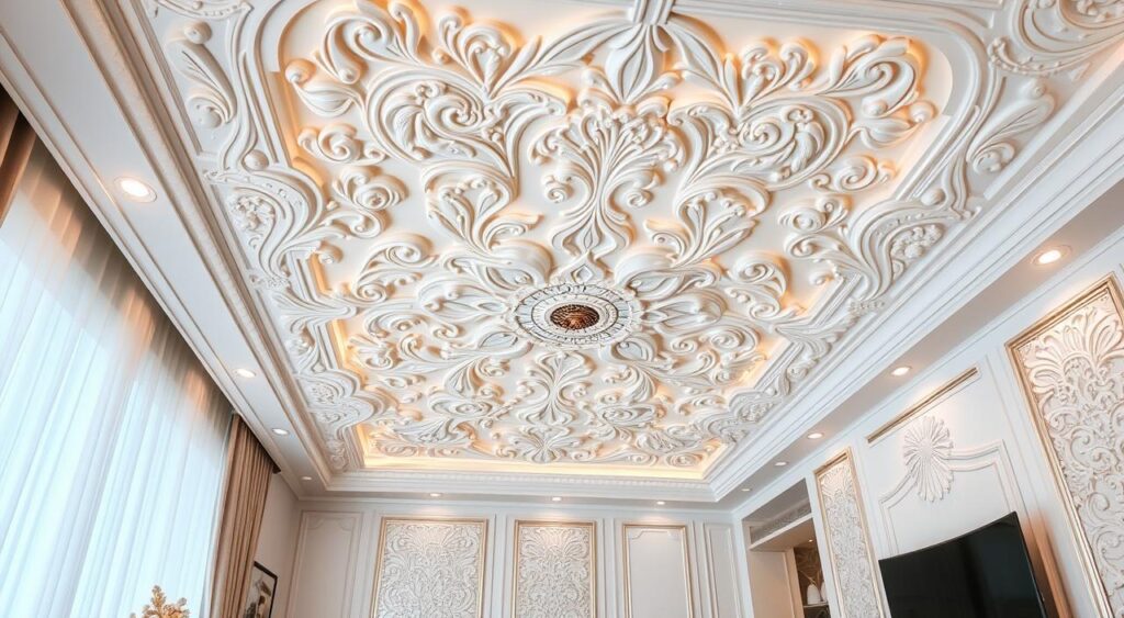 Sanca de Gesso e Textura 3D: Uma Parede que Ganha Vida - inspiração