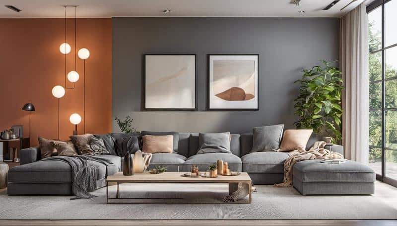 Sofá Cinza em Contraste com Boiseries e Tons Pastel: Elegância Francesa Repaginada! - ideia