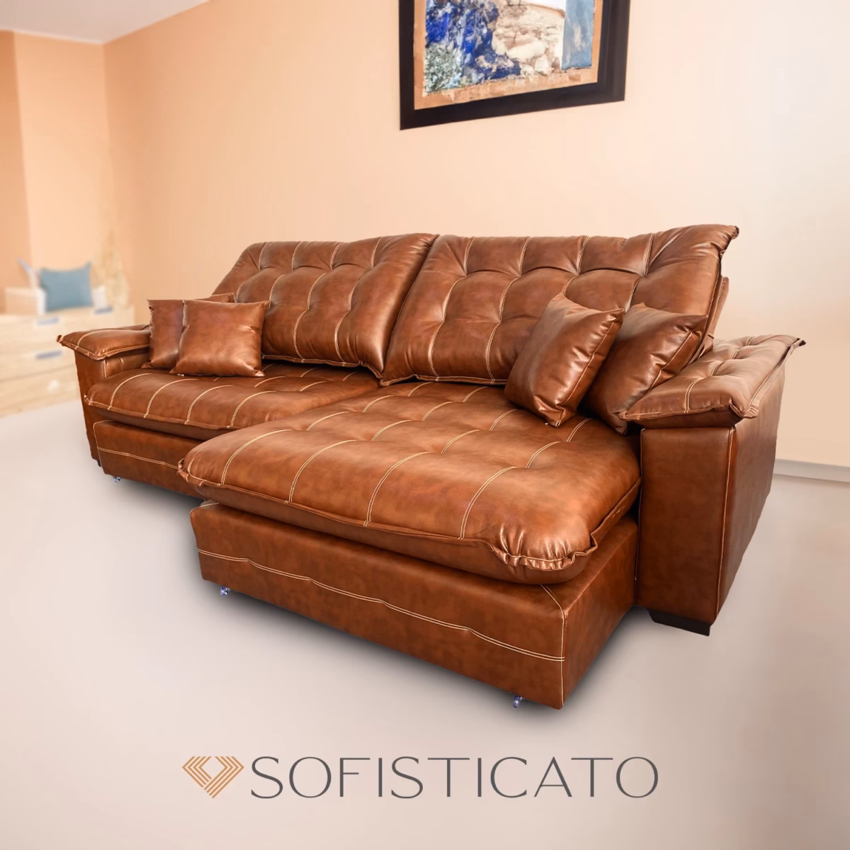 Estilo Rústico Moderno: Sofá Retrátil e Reclinável em Couro Envelhecido com Costuras Detalhadas - inspiração