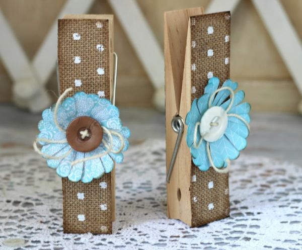 Prendedores de Roupa Decorados com Tecido Floral: Um Toque Romântico no Varal - ideia