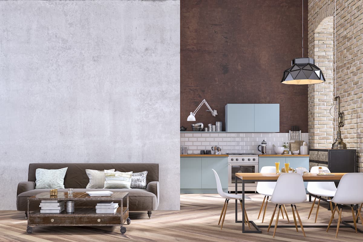 Toque Industrial: Sala de Jantar com Metal, Concreto e Detalhes Urbanos - ideia