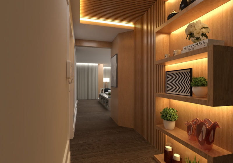 Hall de Entrada Iluminado com Arandelas - ideia