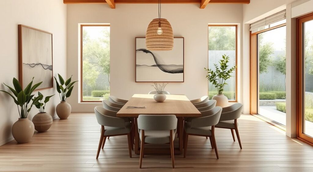 Minimalismo Escandinavo: Sala de Jantar Clean, Funcional e Aconchegante - ideia