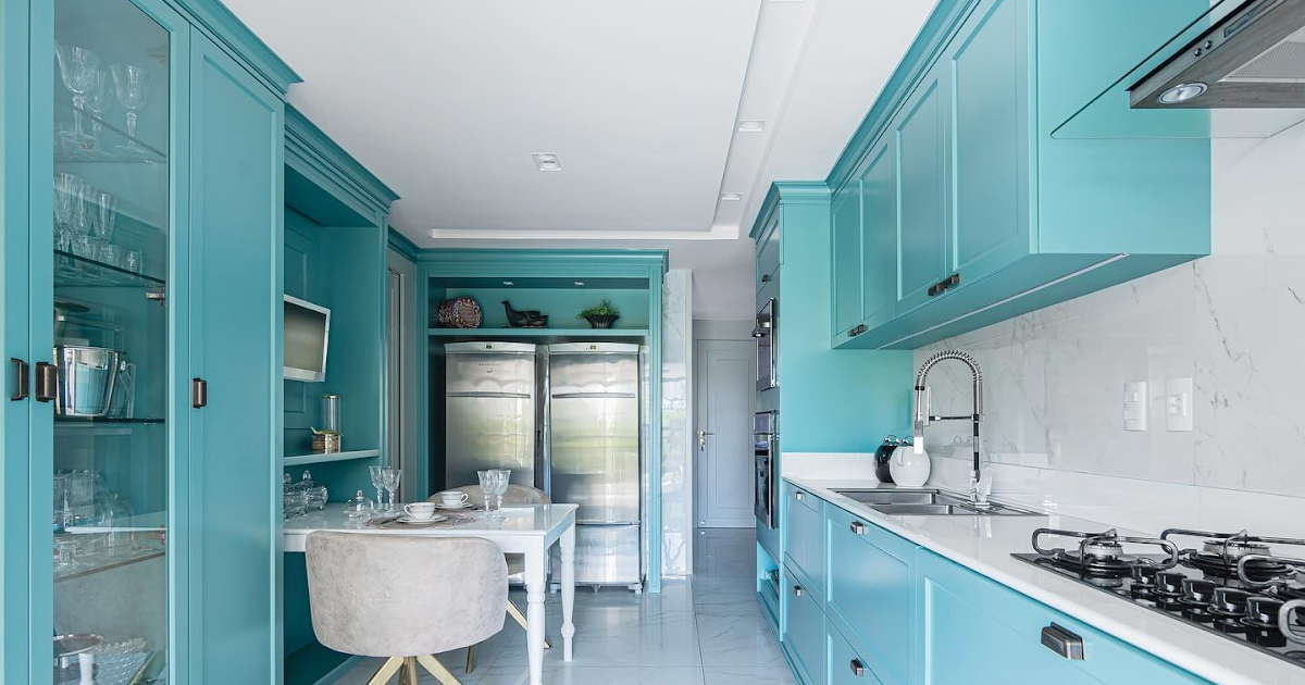 Eletrodomésticos Vintage Azul Tiffany como Ponto de Cor - inspiração