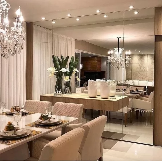 Com Espelhos Amplos: Luz e Sensação de Espaço - inspiração