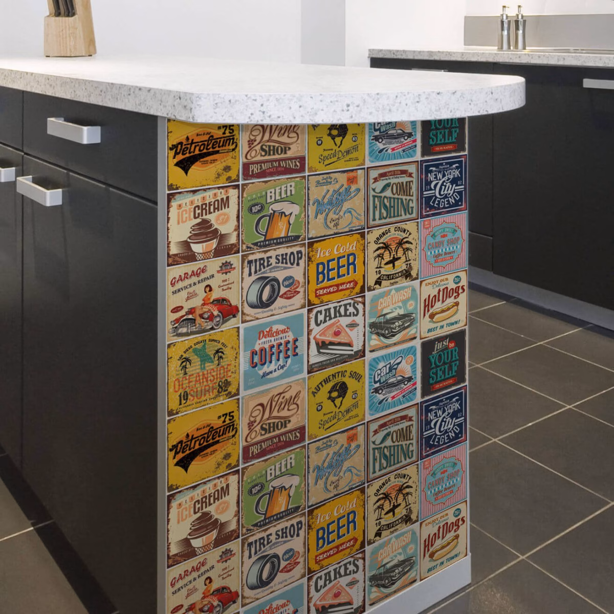 Estilo Vintage: Charme Retrô com Adesivos Decorativos - detalhe