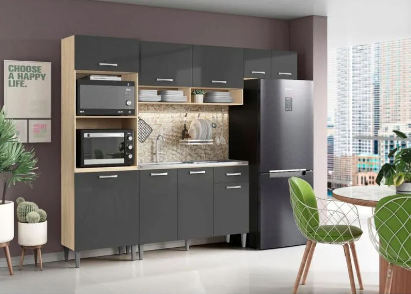 Armário de Cozinha 2 Portas com Espelho: Ampliando Espaços e Adicionando Elegância - inspiração