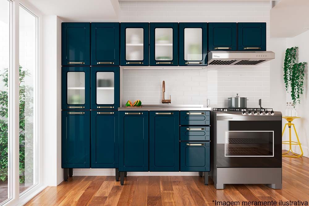 Armário Aéreo Colorido: Dê Vida à Sua Cozinha! - detalhe