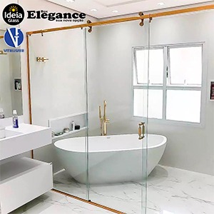 Box Minimalista com Vidro Transparente e Ferragens Cromadas - ideia