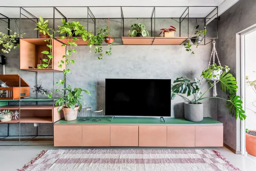 Cimento Queimado e Plantas: Natureza e Modernidade em Harmonia - ideia