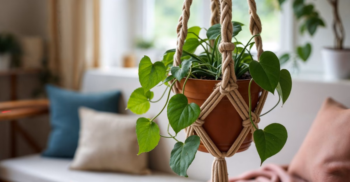 Integração de Plantas Pendentes para um Toque de Natureza - ideia