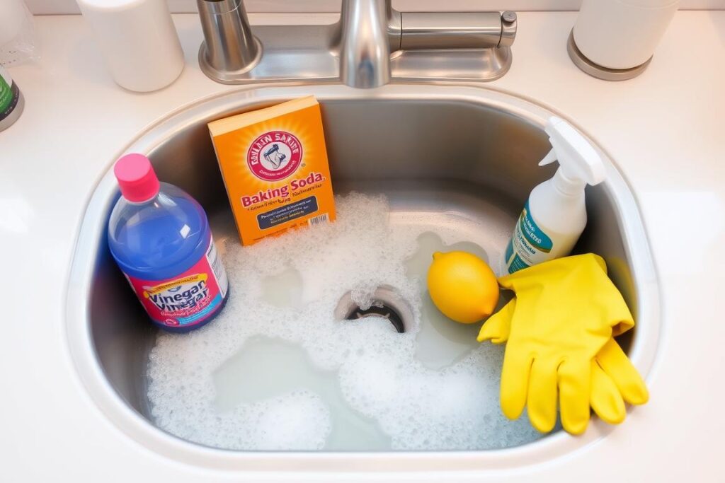 Com Vinagre efervescente: Desentupimento com Segurança - detalhe