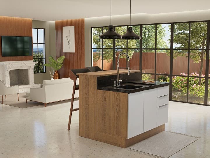 Cozinha Integrada com Sala de Estar: Ampliação e Convivência em Harmonia - inspiração