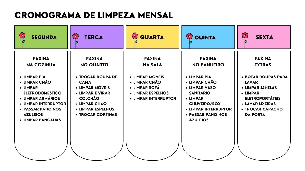 Cores Vibrantes: Cronograma com Paleta Alegre e Energizante - inspiração