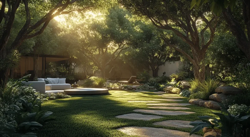 Refúgio Aconchegante com Lareira Externa e Grama Bem Cuidada - ideia