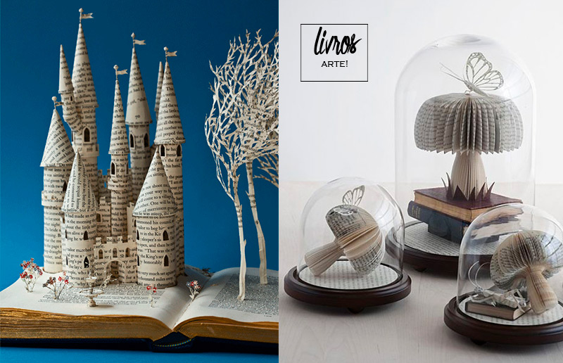 Livros como Base para Criar Mini Esculturas Decorativas - detalhe