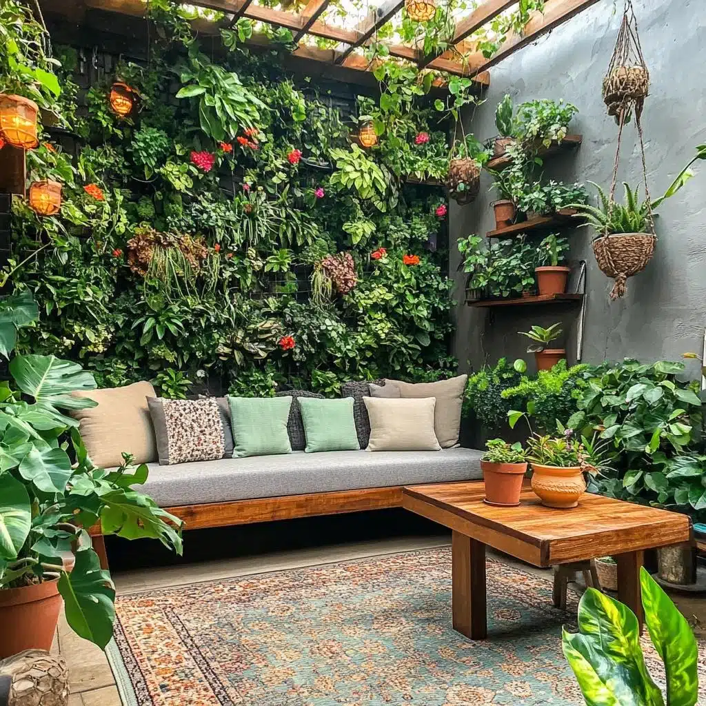 Minimalismo Verde: Pátio com Design Clean e Poucas Espécies - ideia