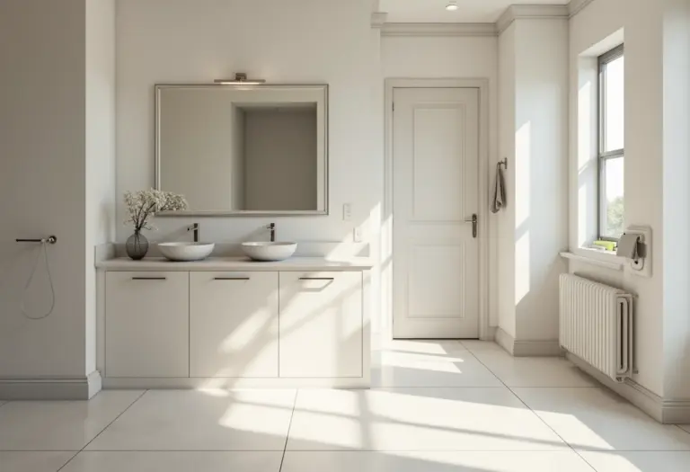 Banheiro Acessível: Barras de Apoio Discretas e Piso Antiderrapante (Segurança em Primeiro Lugar!) - ideia