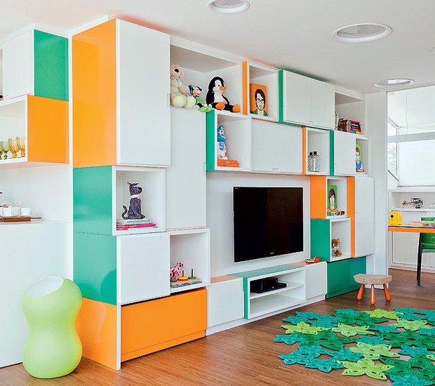 Estante Modular Colorida: A alegria que faltava na sua sala! - inspiração