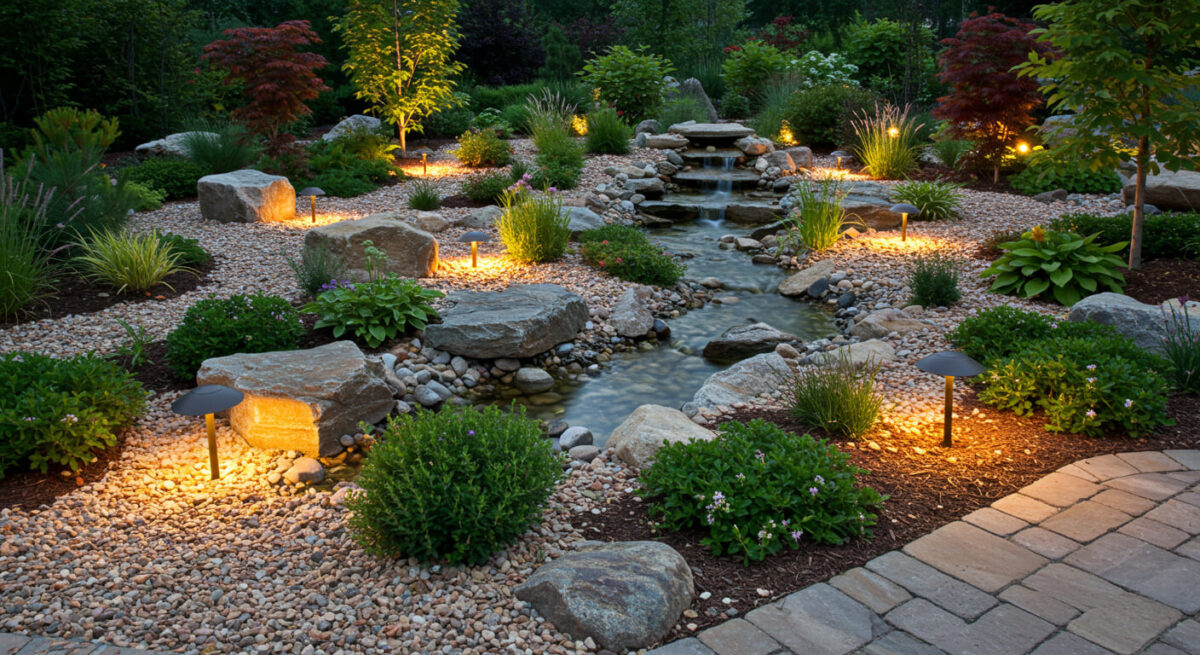 Jardim Tropical com Pedras Naturais: Um toque rústico e elegante - inspiração