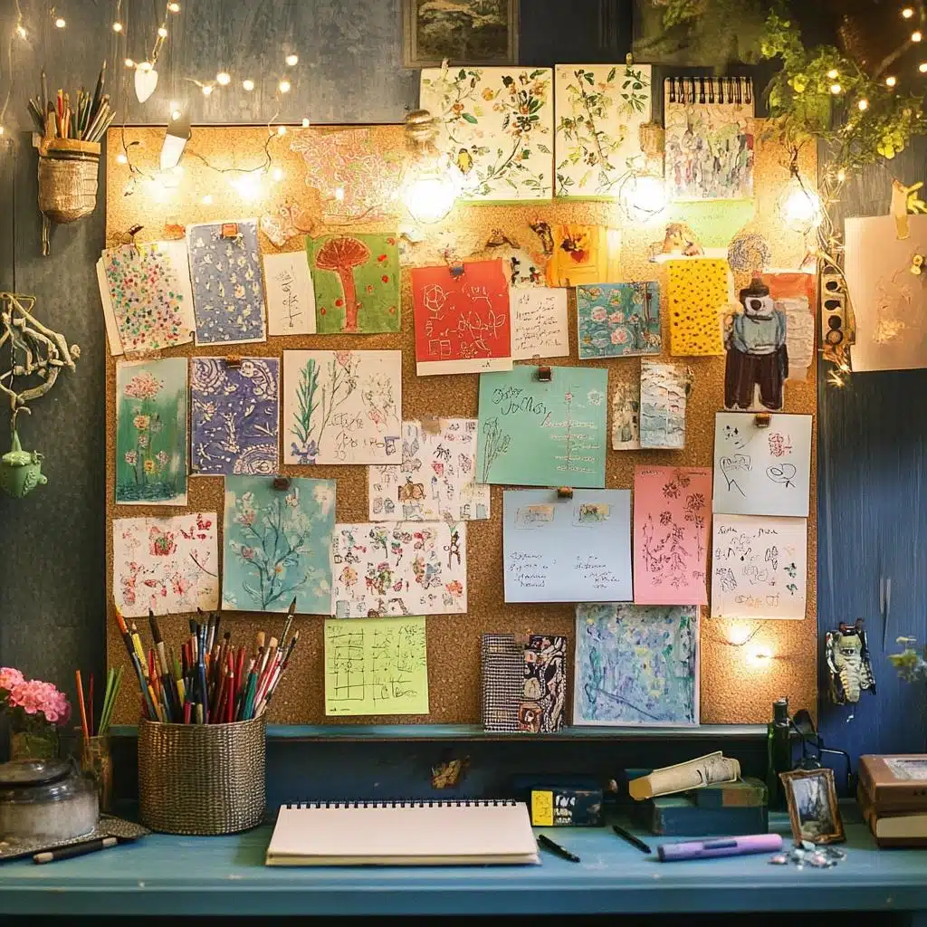 Painel de Cortiça para Fotos e Recados: Suas Memórias Sempre à Vista! - ideia