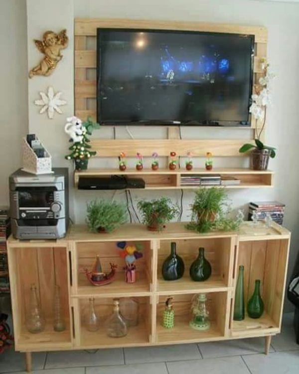 Painel de TV Rústico com Pallets: Charme e Sustentabilidade - ideia