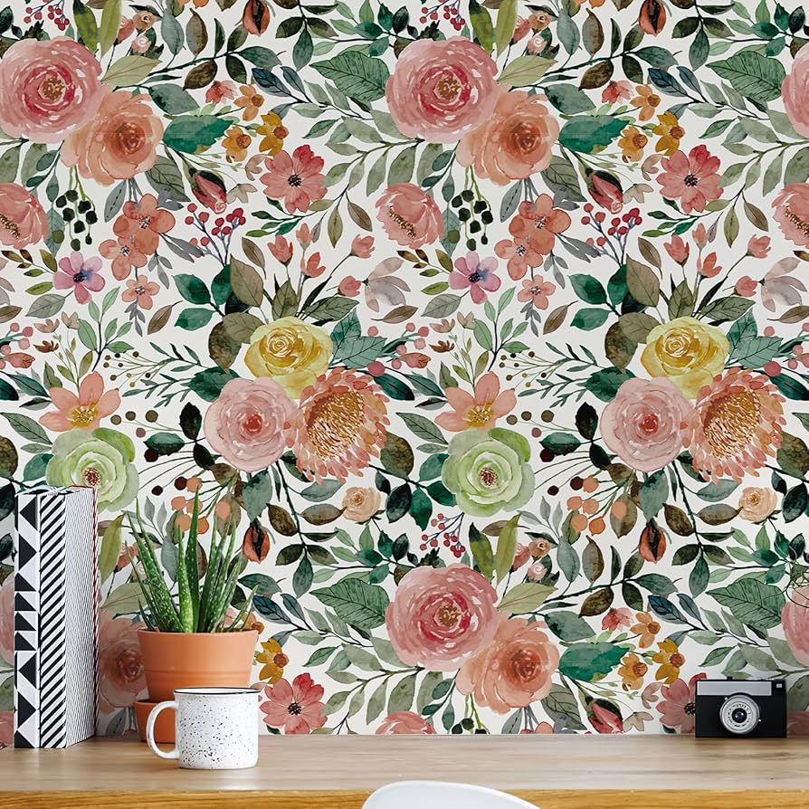 Cozinha Vibrante: Papel de Parede Floral para Alegrar o Ambiente - detalhe