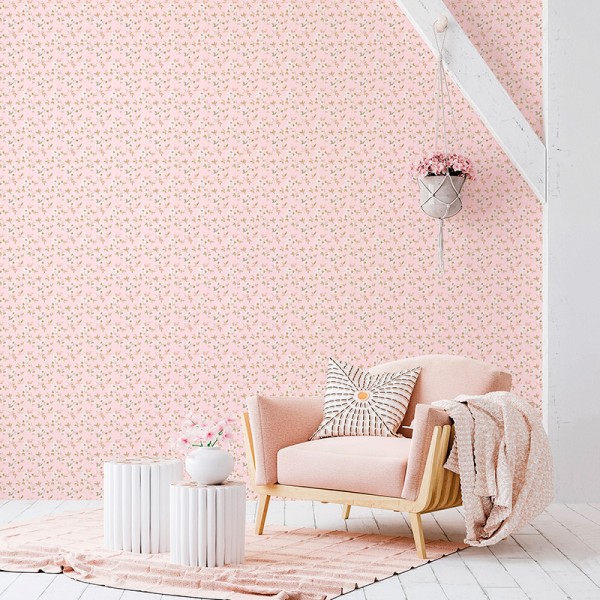 Jardim Secreto nas Paredes: Papel de Parede Floral para um Quarto Romântico e Vibrante - inspiração