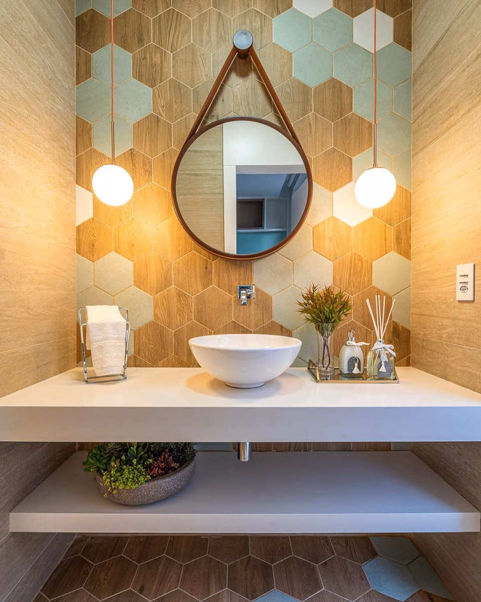 Pastilhas Hexagonais: Modernidade Geométrica - ideia