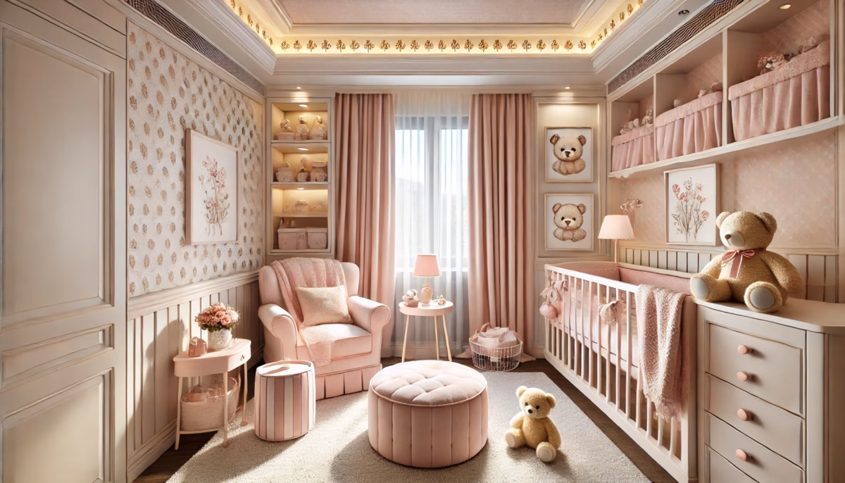 Quarto de Bebê Pequeno com Espelho para Ampliar o Espaço - inspiração