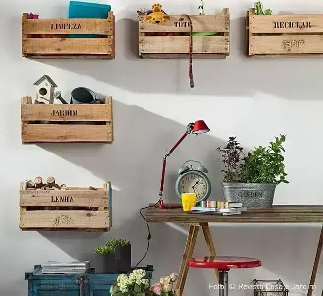 Reaproveitamento Criativo: Decoração DIY com Pallets e Caixotes - detalhe