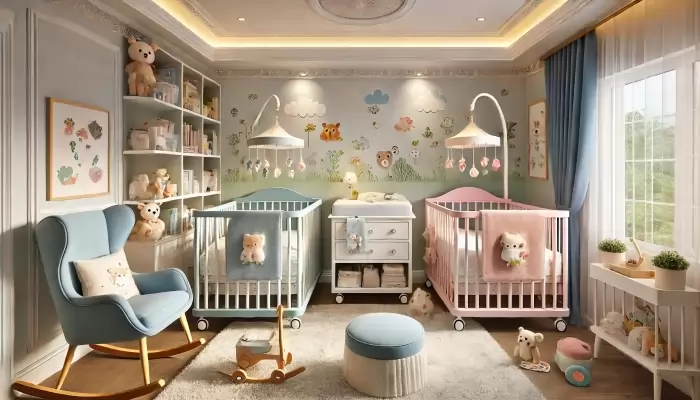 Quarto de Gêmeos Estilo Escandinavo: Minimalismo e Funcionalidade - ideia