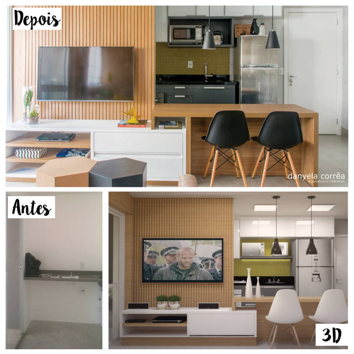 Cozinha Integrada com Detalhes em Madeira: Calor e Modernidade - inspiração