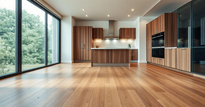 Cozinha Aconchegante com Revestimento Amadeirado e Luminárias Quentes - ideia