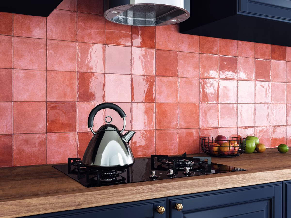 Cozinha Vibrante: Explosão de Cores com Revestimentos Coloridos - detalhe