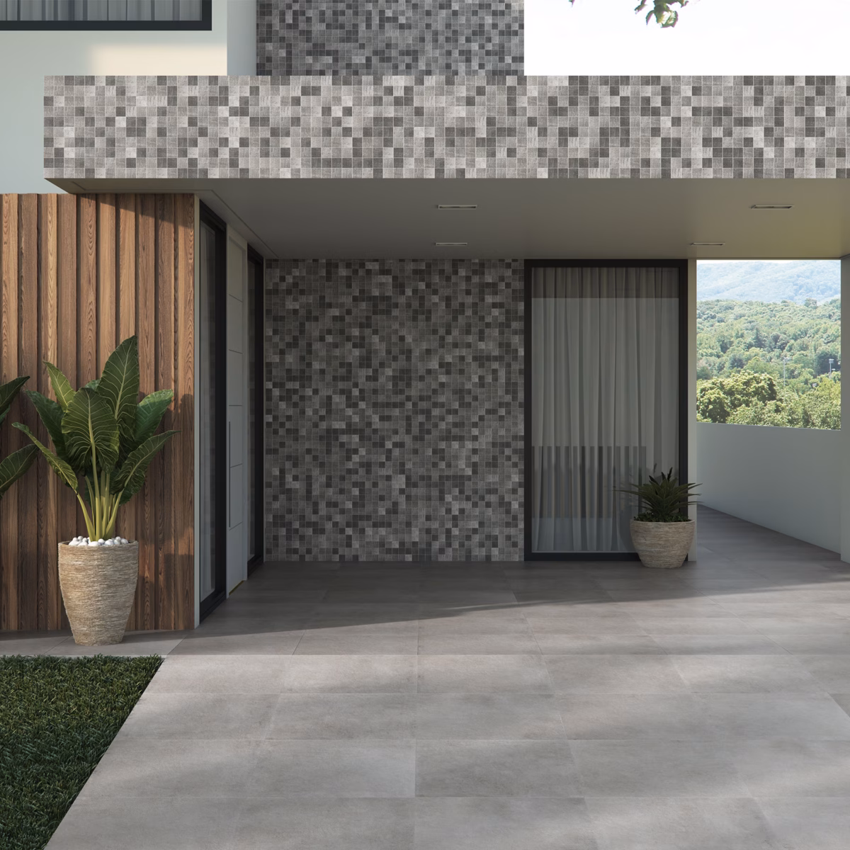 Elegância Minimalista com Porcelanato Cimentício - inspiração