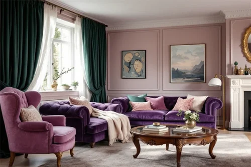 Sofá Roxo Ametista com Decoração Minimalista: Sofisticação e Calmaria - detalhe