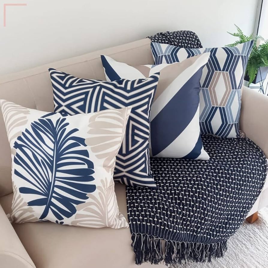Almofadas com Estampas Geométricas Modernas e Cores Vibrantes - ideia