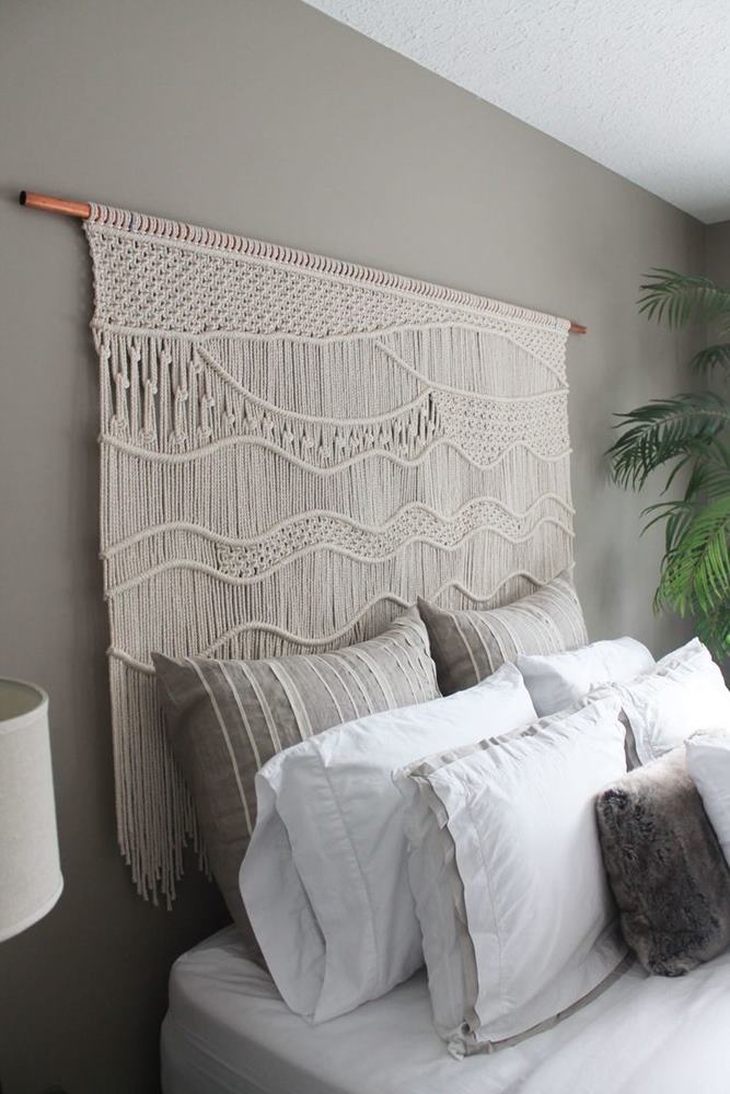 Cabeceira com Detalhes em Macramê: Um Charme Boho para Seu Refúgio - inspiração