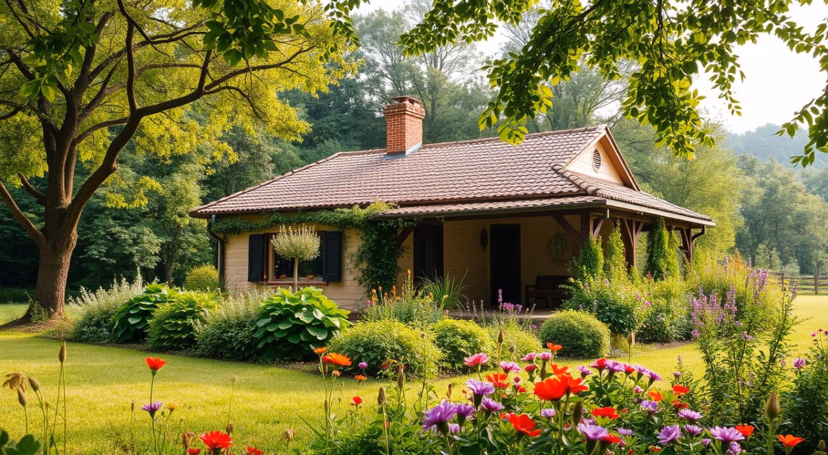 Integração da Natureza com Janelas Amplas e Flores - detalhe