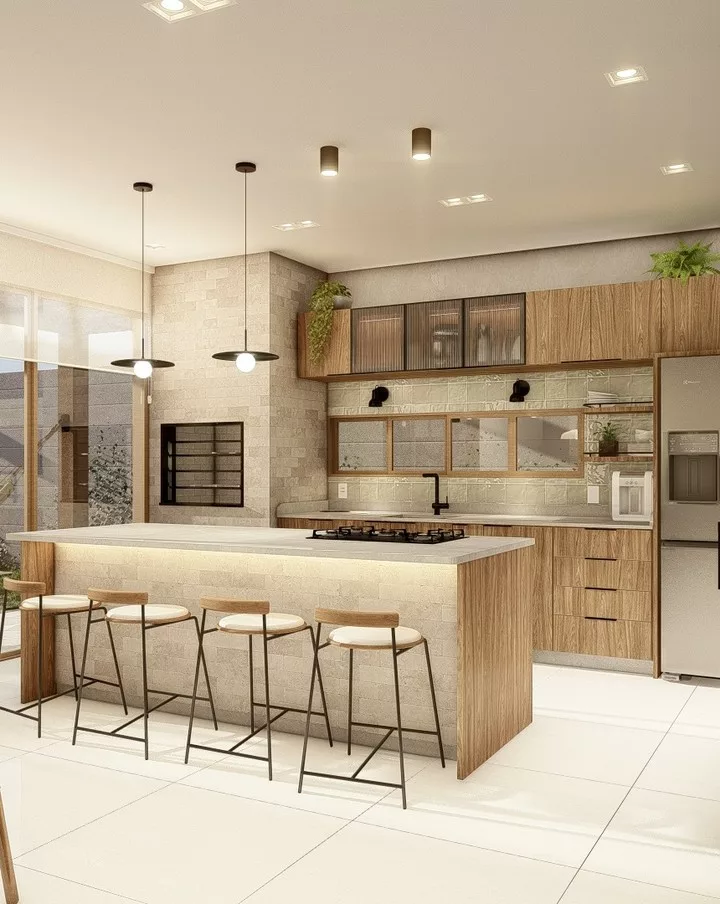 Com Bancada Estendida: Espaço Ampliado para Receber - ideia