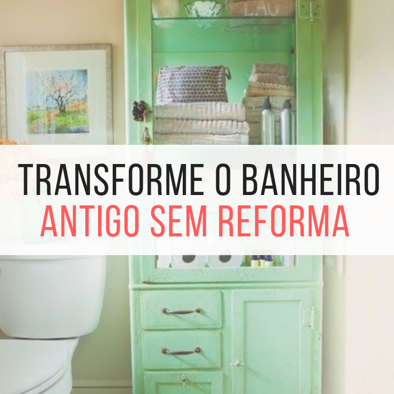 Banheiro Vintage com Espelho Antigo e Flores Secas - ideia