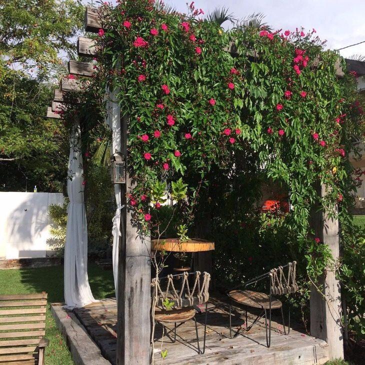 Um Jardim Secreto: Pátio Murado com Trepadeiras Floridas - ideia