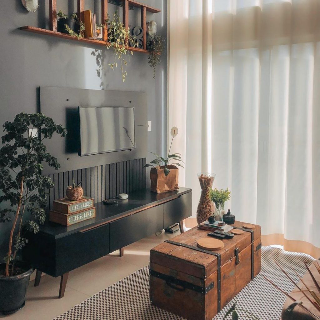 Como montar uma sala de estar rústica?