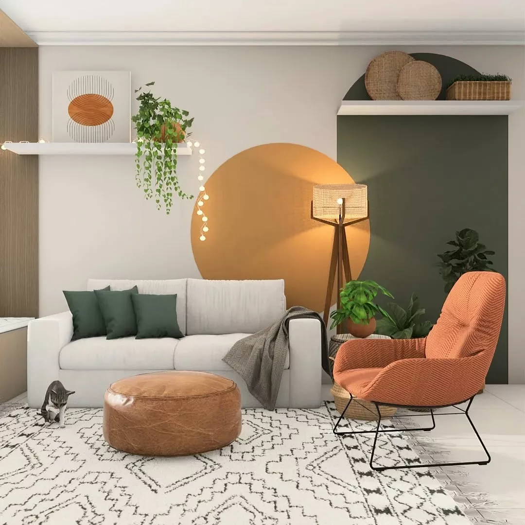 Estilo Boho: Detalhes Artesanais e Cores Vibrantes para uma Sala Cheia de Personalidade - ideia