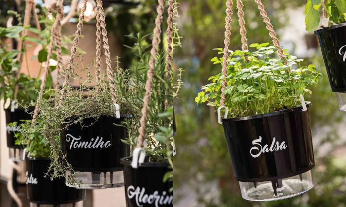 Horta Suspensa e Charmosa com Macramê - inspiração