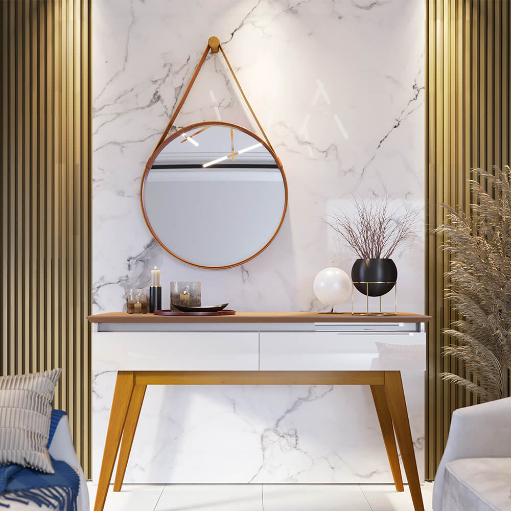 Espelho Sol: Um Toque Retrô e Acolhedor - detalhe