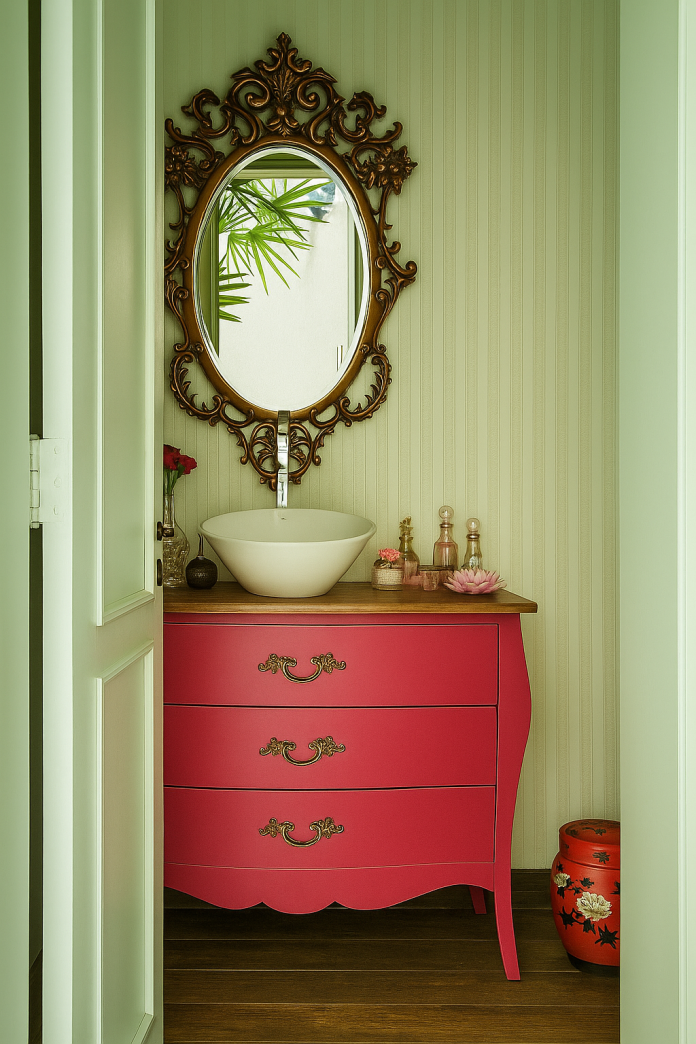 Composição com Espelhos Venezianos: Luxo e Romantismo - detalhe