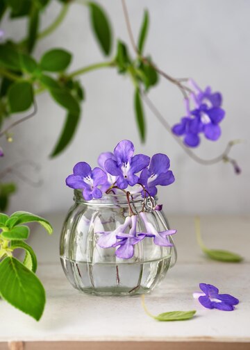 Minimalismo Chic: Vasos Geométricos com Flores Roxas! - inspiração